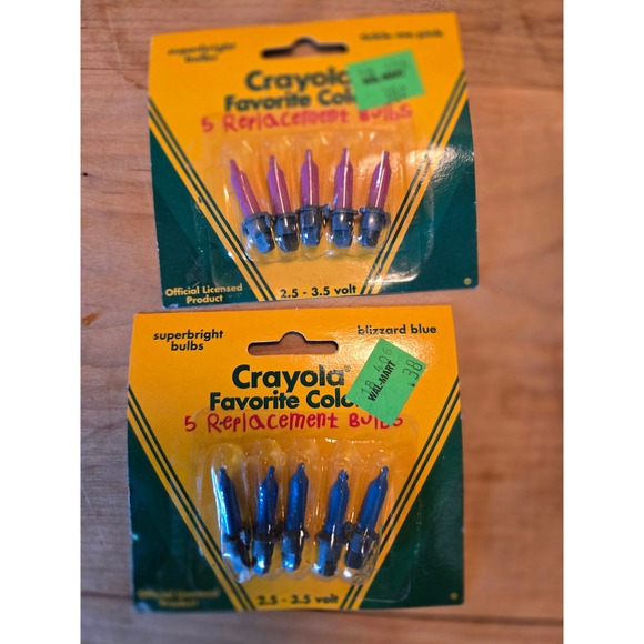 Crayola Favorite Colors 5 Replacement Bulbs 2.5 3.5 Volt Purple Blizzard Blue - Picture 1 of 2